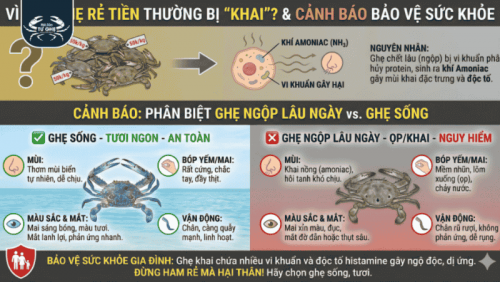 Tại Sao Ghẹ Rẻ Tiền Thường Bị Khai? Cách Phân Biệt Ghẹ Ngộp Lâu Ngày Để Bảo Vệ Sức Khỏe